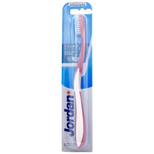 Jordan Clean Between Toothbrush Medium 0.01mm Μέτρια Οδοντόβουρτσα για Βαθύ Καθαρισμό με Εξαιρετικά Λεπτές Ίνες 1 Τεμάχιο, Κωδ 310035 - Ροζ